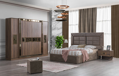 Soft Walnut Bedroom Set 